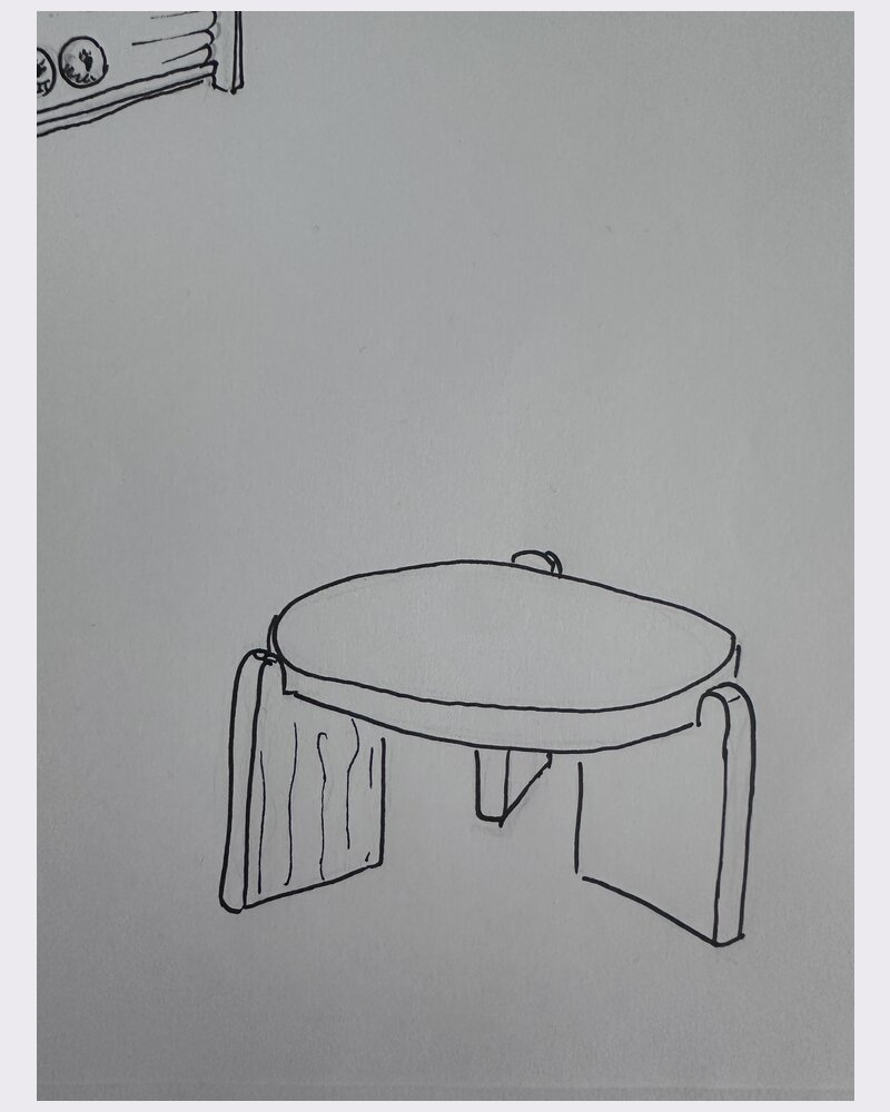 Side piece, hand drawing